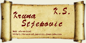 Kruna Stjepović vizit kartica